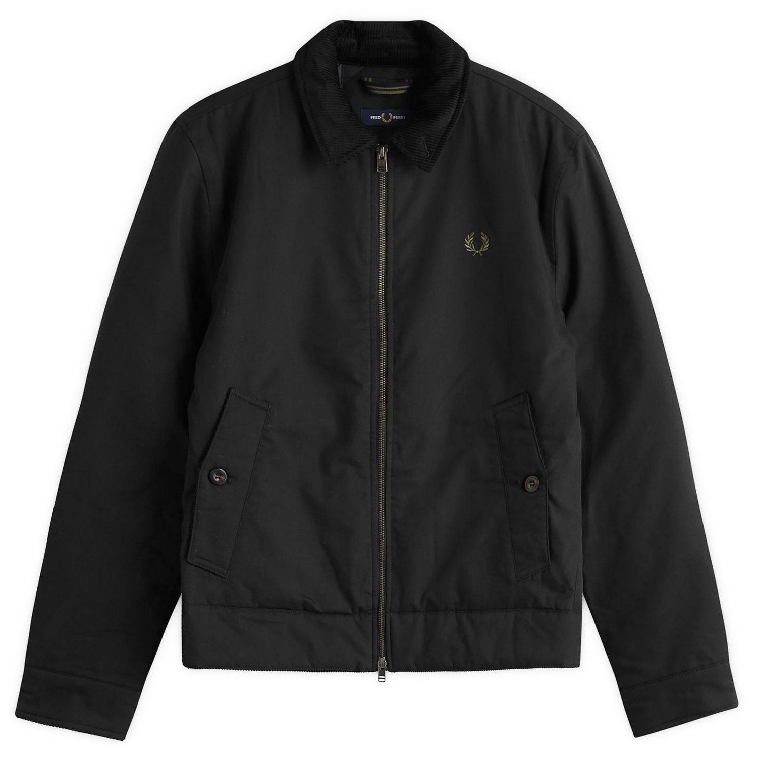 Jakke Fred Perry Cotton Caban Jacket, Size Large Sort | J8535-184, 1