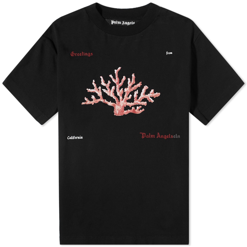 T-shirt Palm Angels Coral Logo Tee Sort | PMAA001S22JER0171025, 0