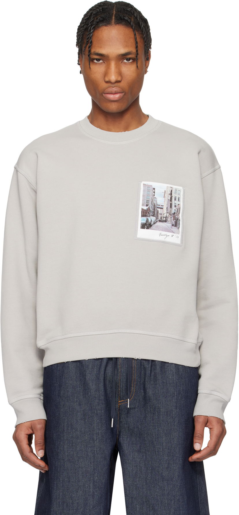 Sweater Helmut Lang Helmut Lang Dumbo Postcard Crewneck Sweatshirt Grå | O10HM523