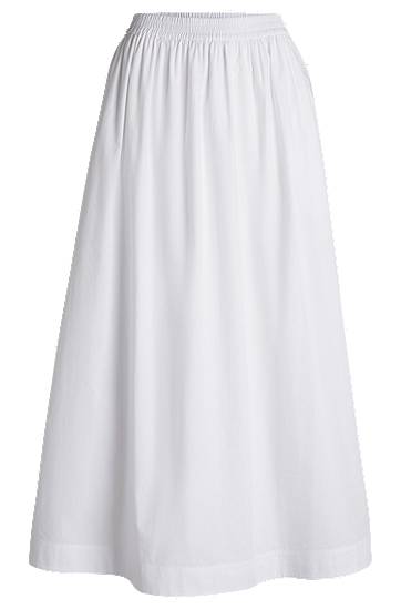 Nederdel BOSS Elastic Waist Cotton Poplin Maxi Skirt Hvid | 50543982, 0
