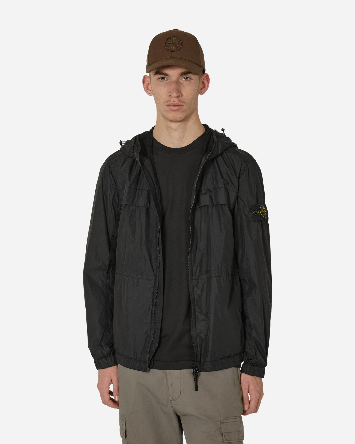 Jakke Stone Island Soft-Shell Hooded Jacket Sort | 801540922 V0029, 1