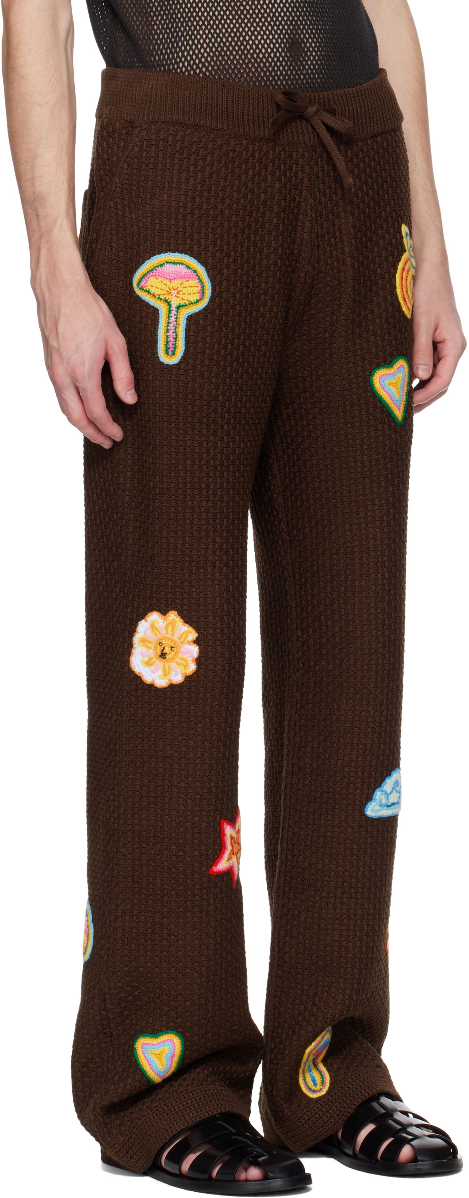 Joggingbukser Casablanca Casablanca Motif Crochet Sweatpants Brun | MS25-KW-915-01, 1