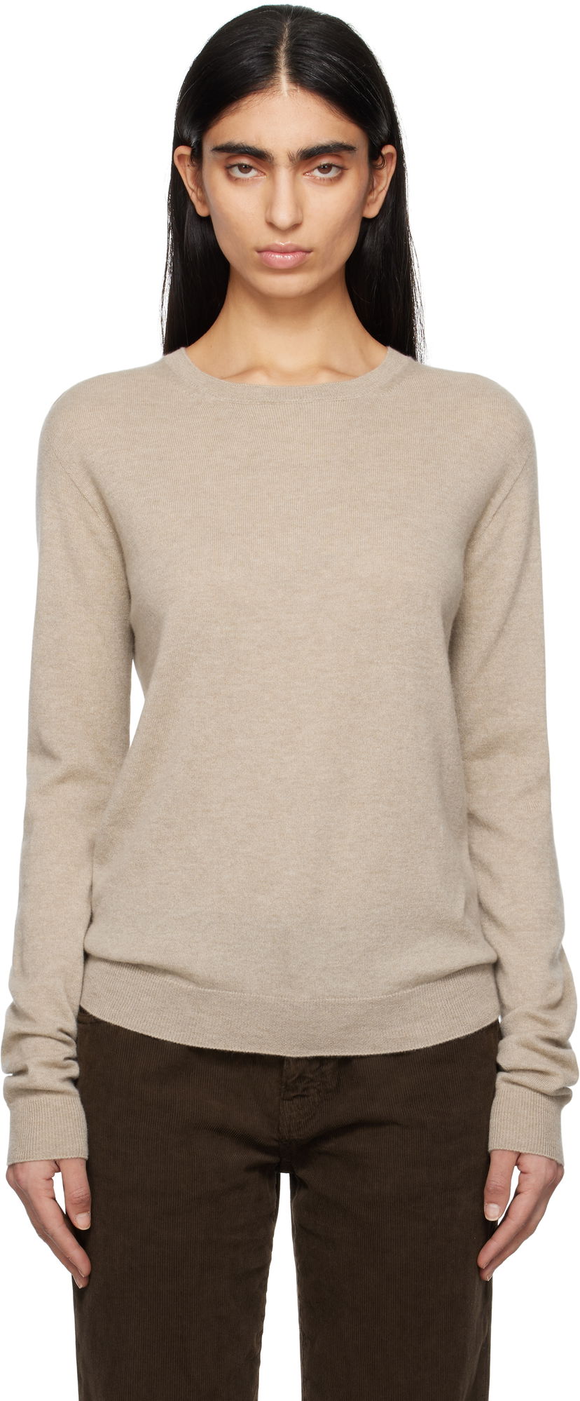Sweater The Row The Row Jazor Cashmere Sweater Beige | 8795-Y751