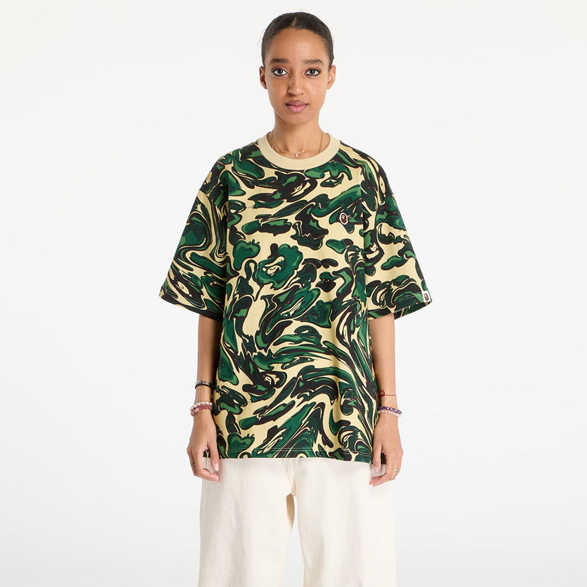 T-shirt BAPE Marbling Camo One Point Relaxed Fit Tee Grøn | 001CSK801305M GRN