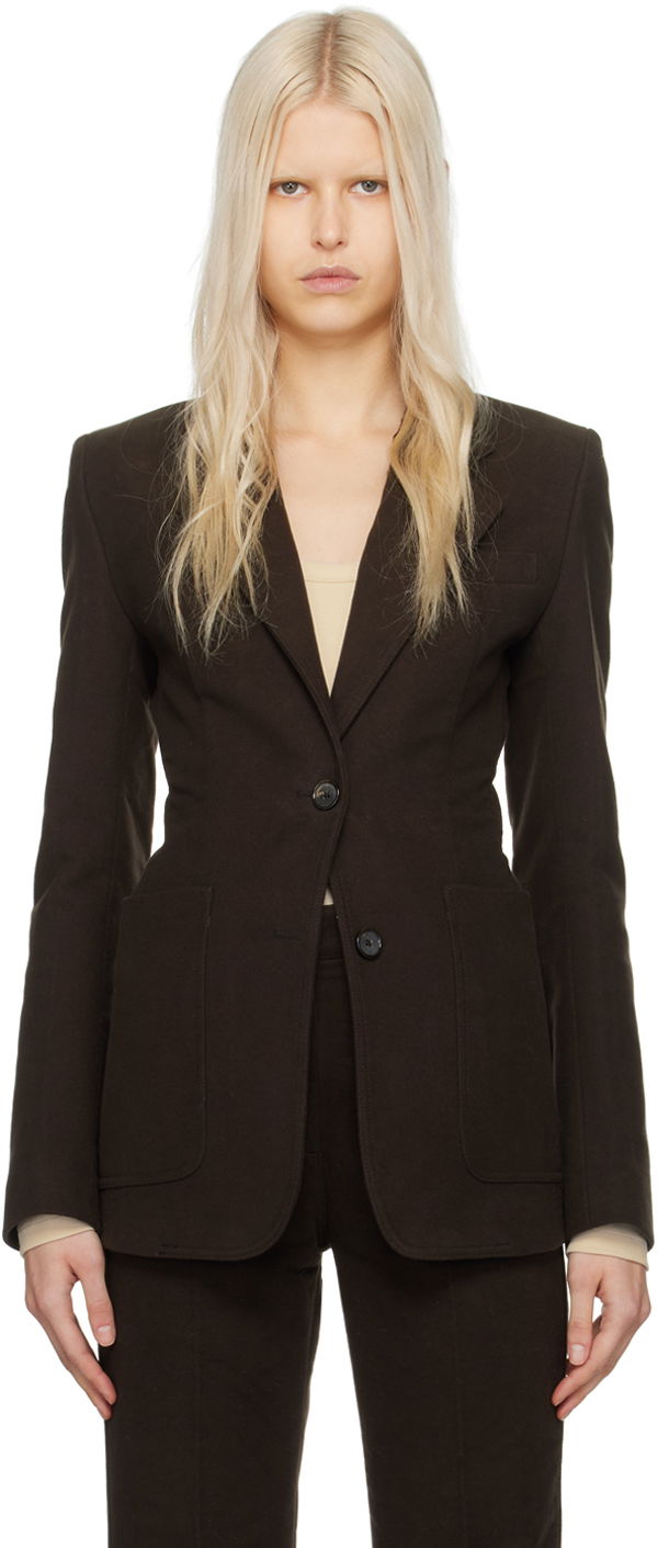 Jakke TOTEME Cinched Single-Breasted Blazer Brun | 241-WRZ1048-FB0171