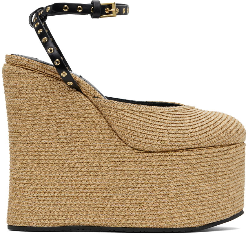 Sneakers og sko Alaïa ALAÏA 'La Wedge' Heeled Sandals Beige | AA3E056TK036, 0