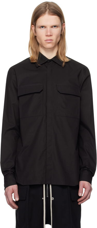 Skjorte Rick Owens Rick Owens Hollywood Work Shirt Sort | RU01E5291 P, 0