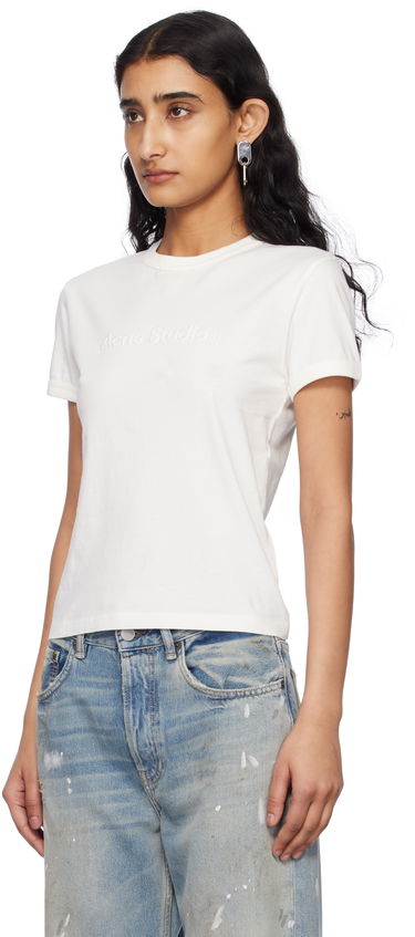 T-shirt Acne Studios Acne Studios Fitted Logo T-Shirt Hvid | AL0469-, 3