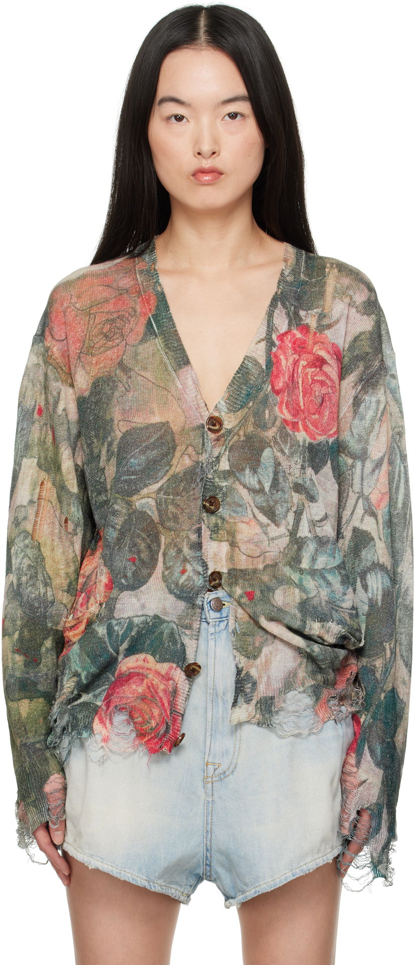 Sweater R13 R13 Boyfriend Floral Cardigan Flerfarvet | R13WY200-Y182B
