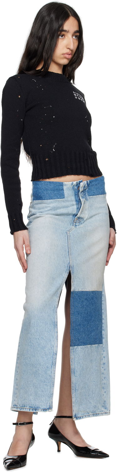Nederdel Maison Margiela MM6 Maison Margiela Paneled Denim Maxi Skirt Blå | S62MI0032 M30018, 3
