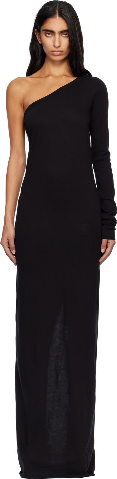 Kjole Rick Owens DRKSHDW Concordians Ziggy One-Shoulder Maxi Dress Sort | DS02E7511 RN, 0