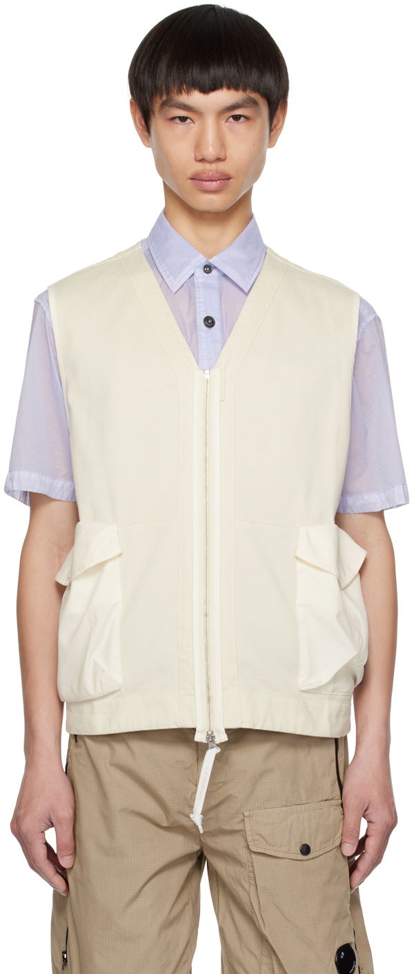 Vest C.P. Company Zip Vest Hvid | 14CMSS322A-006521M, 0