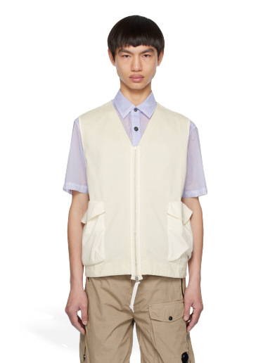 Vest C.P. Company Zip Vest Hvid | 14CMSS322A-006521M