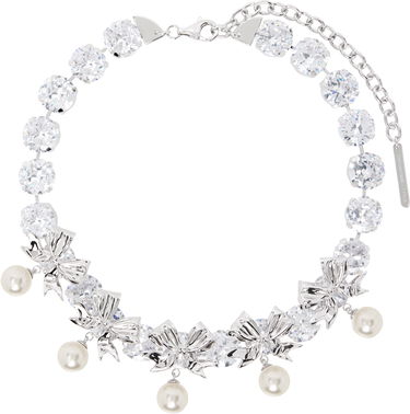 Halskæde SHUSHU/TONG SHUSHU/TONG YVMIN Edition Pearl Bow Knot Crystal Chain Necklace Metalisk | 23340WHT00NN, 0