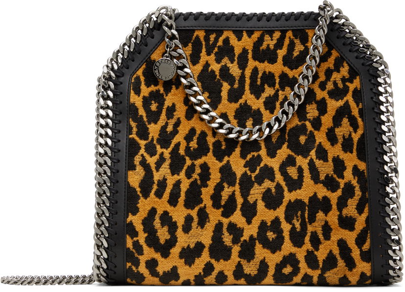 Skuldertaske Stella McCartney Leopard Print Mini Chain Bag Brun | 371223WP0494