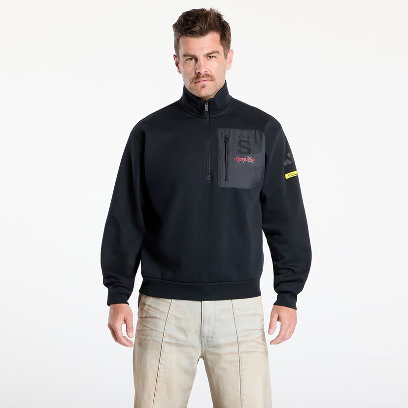 Sweatshirt adidas Performance adidas x Footshop x Sparta 1/4 Zip Sweatshirt Sort | FTSHP_491