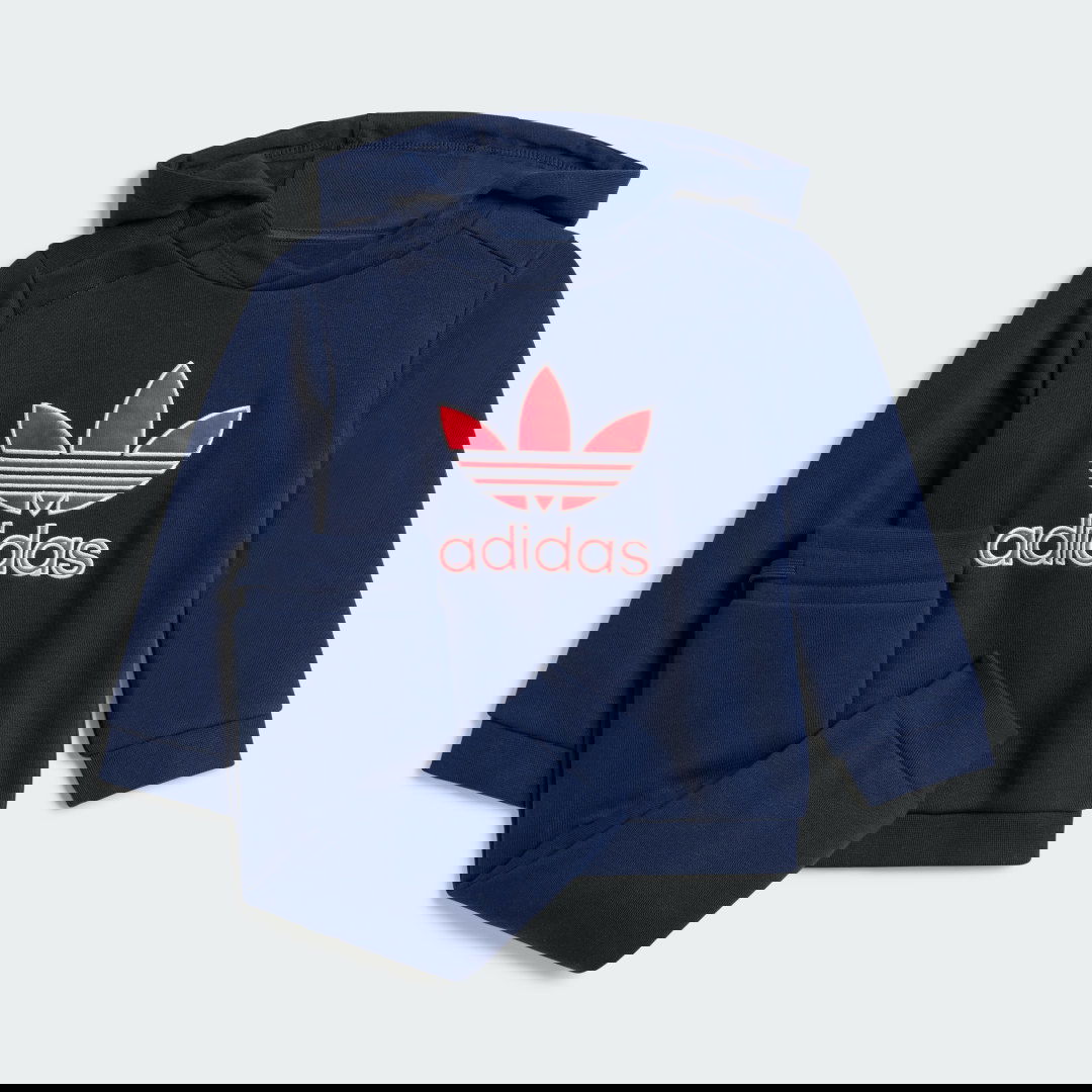 Træningsdragt adidas Performance Big Logo Hoodie Set Blå | JC6592, 0