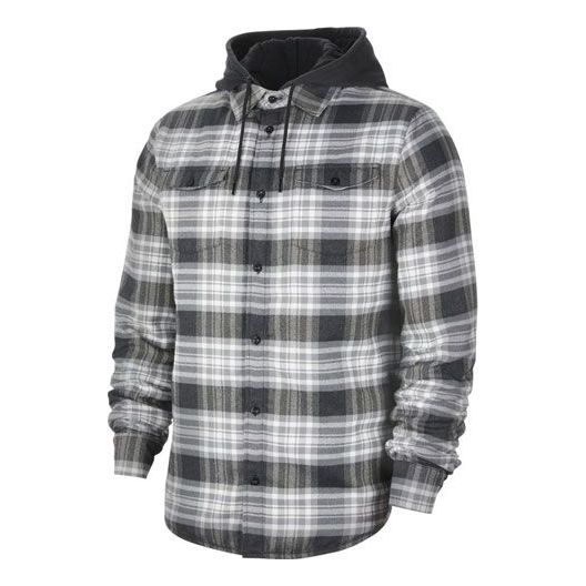 Skjorte Nike SB SB Plaid Hooded Jacket Grå | CK5318-010, 0