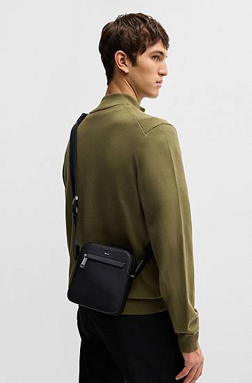 Skuldertaske BOSS Grained Faux-Leather Reporter Bag Sort | 50536475, 1