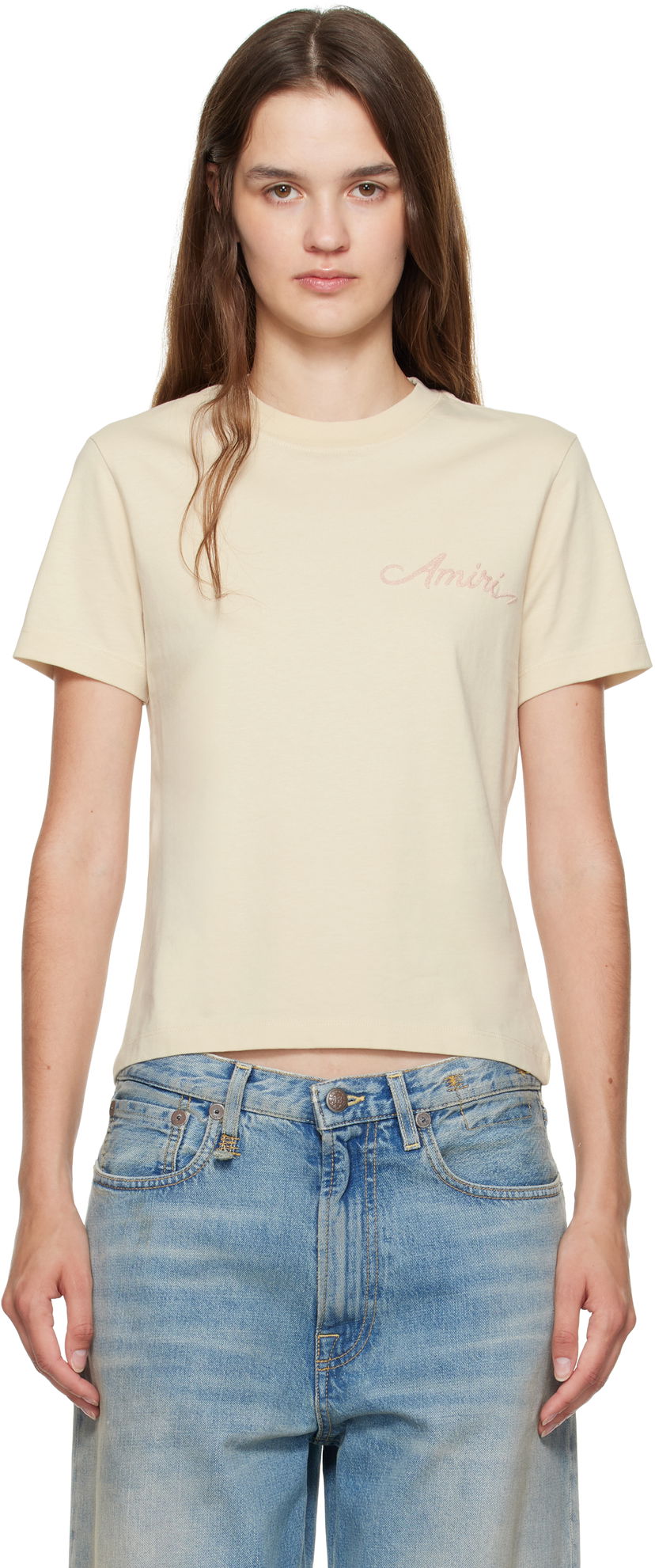 T-shirt AMIRI Amiri Bandana Patch T-Shirt Beige | AWJYTE1061
