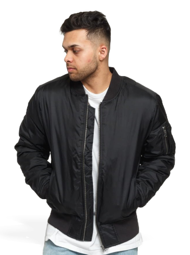 Bomberjakke Urban Classics Basic Bomber Jacket Sort | TB861 black
