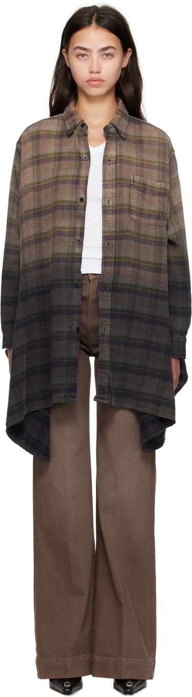 Skjorte R13 R13 Draped Plaid Shirt Brun | R13WR416-R552B, 0