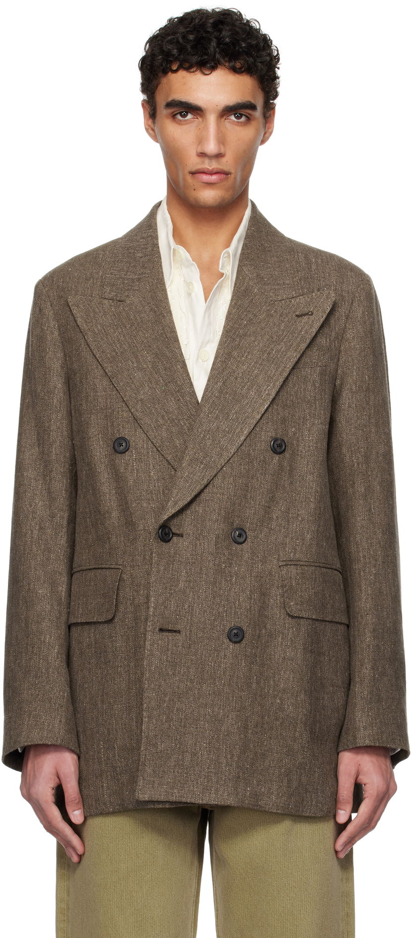 Jakke OUR LEGACY Our Legacy Sharp Double-Breasted Blazer Brun | M2250STC
