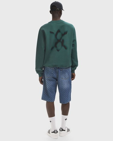 Sweatshirt DAILY PAPER SHIELD FOCUS Distressed Logo Crewneck Sweatshirt Grøn | 2513077, 2