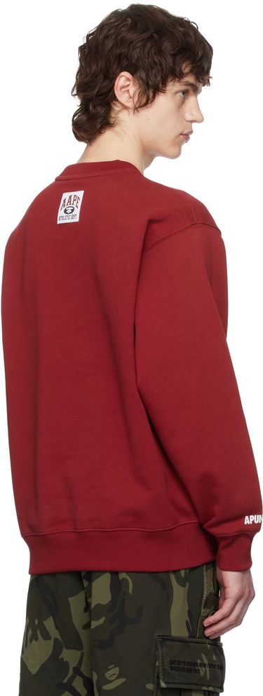Sweater AAPE by A Bathing Ape AAPE by A Bathing Ape Logo Patch Crewneck Sweatshirt Rød | AAPSWMC337XXNBDX, 2