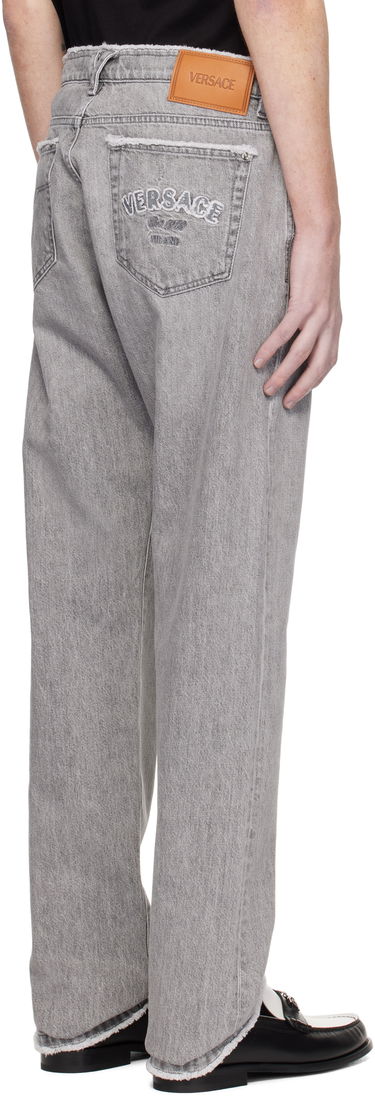 Jeans Versace Frayed Regular-Fit Jeans Grå | 1016106_1A11098, 2