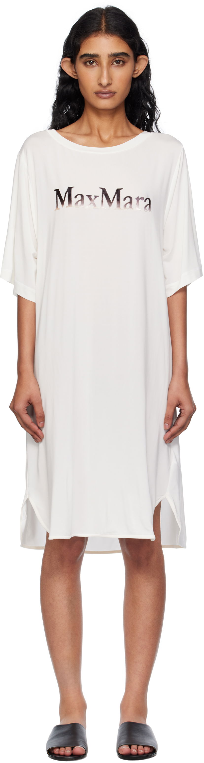 Kjole Max Mara Max Mara Luna T-Shirt Minidress Hvid | 2516621039600