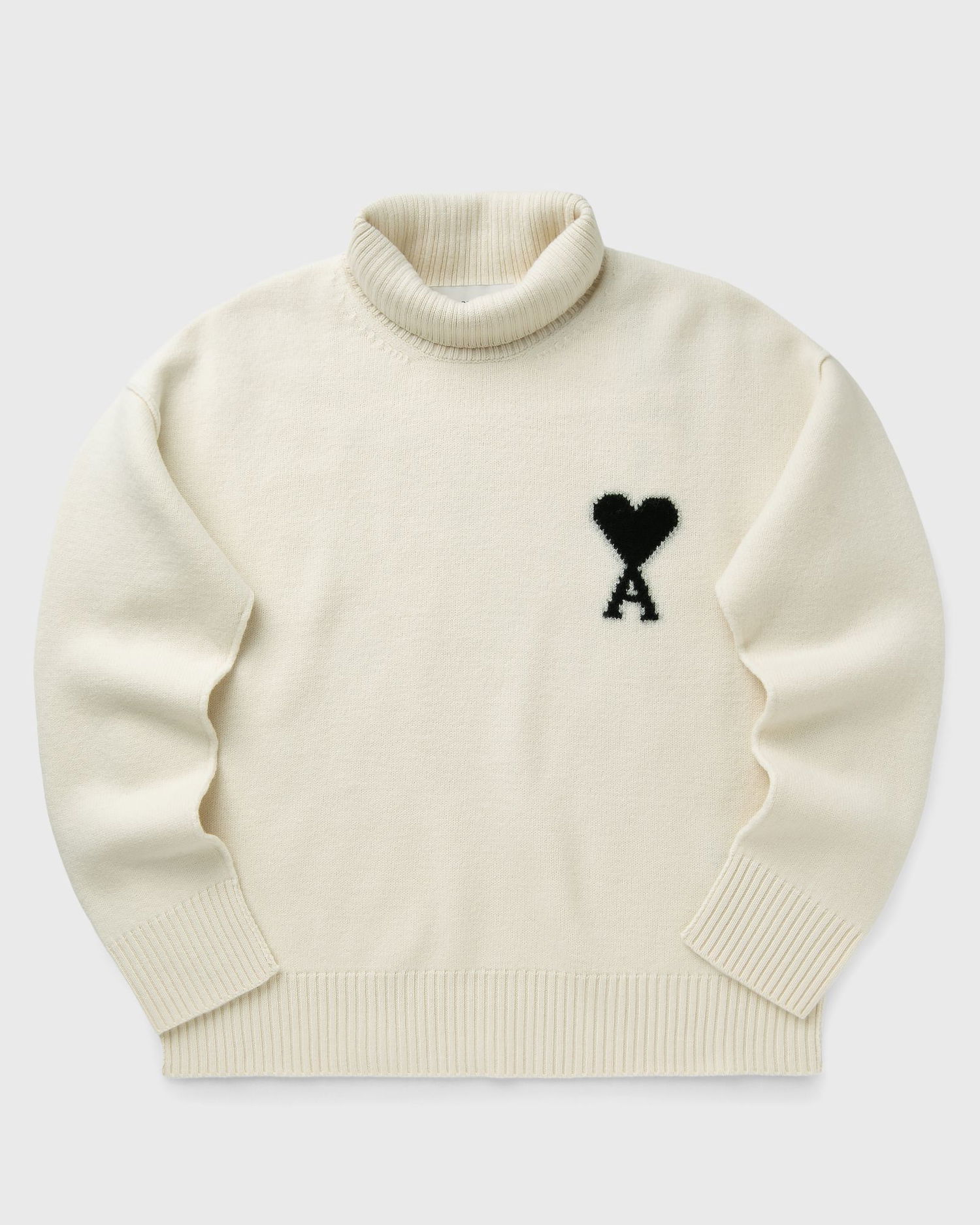 Sweater AMI AMI De Coeur Funnel Neck Sweater Hvid | UKS839.018-151, 0