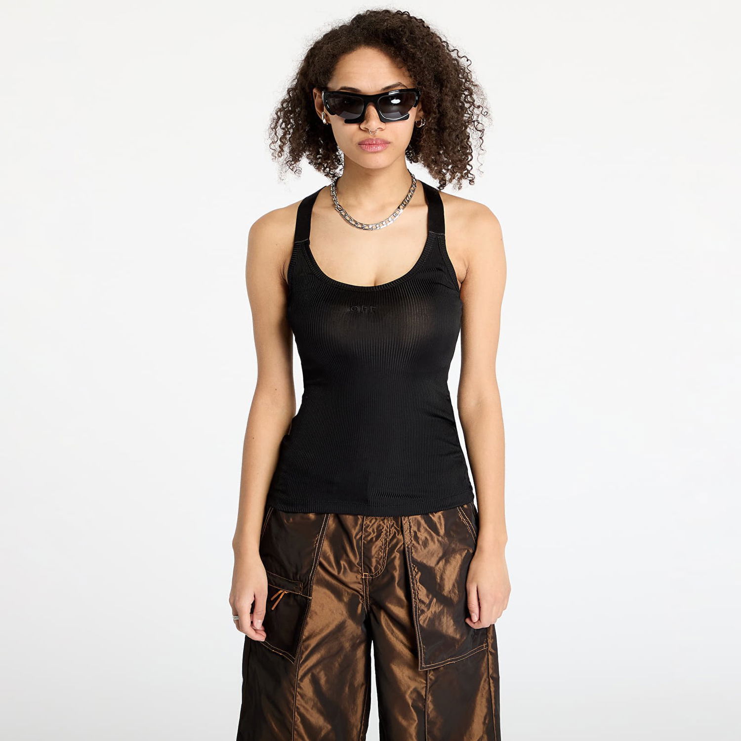 Tanktop Off-White Off-White Light Rib Alla Tank Top Sort | OWAD25SS25JER0011010, 0