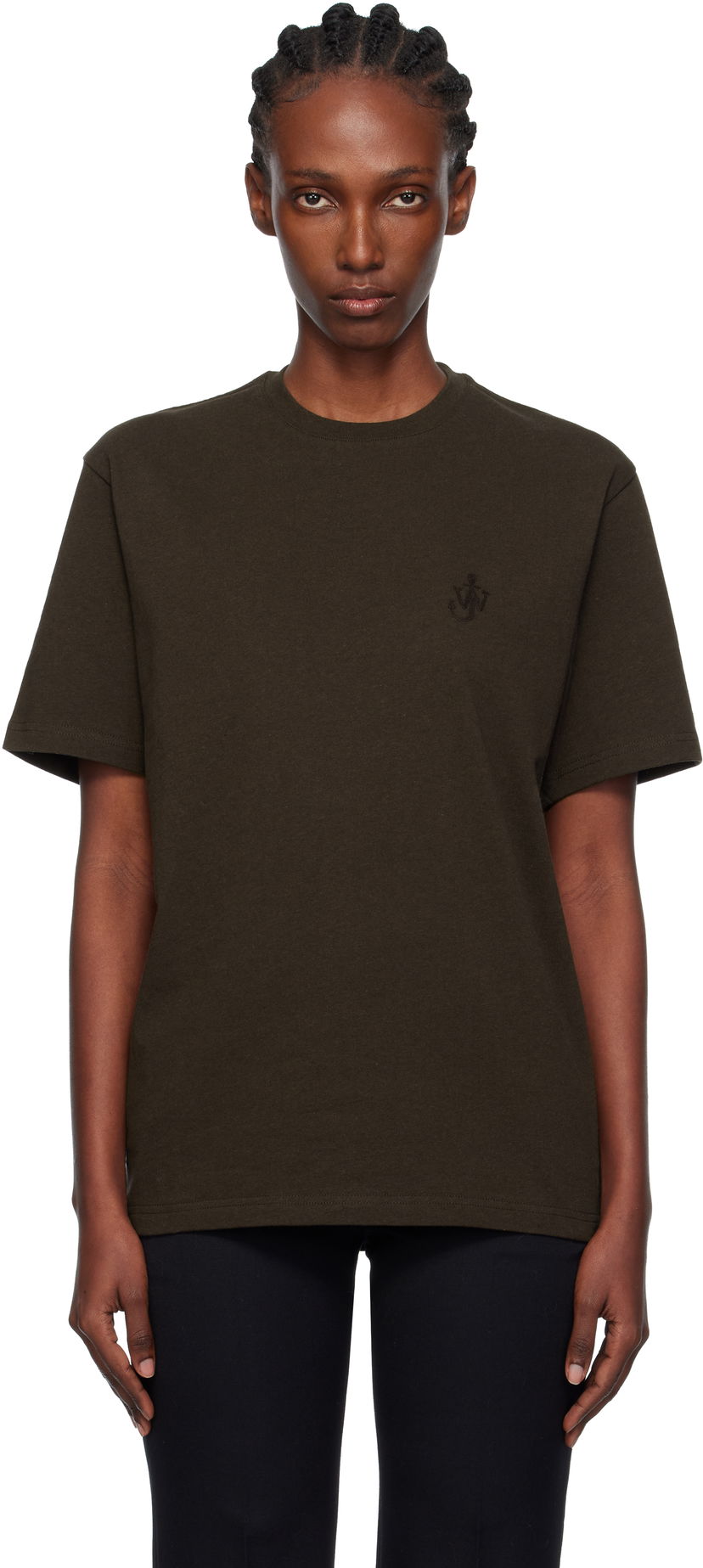 T-shirt JW Anderson JW Anderson Anchor Embroidery T-shirt Grøn | JT0312-PG1510