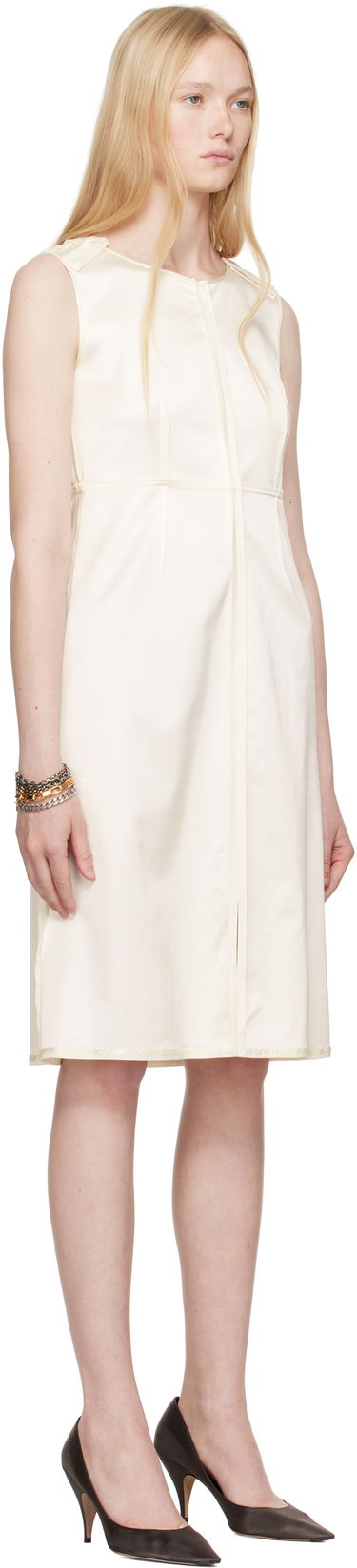 Kjole Maison Margiela MM6 Maison Margiela Satin Stretch Midi Dress Sort | S62DA0048 M35143, 4