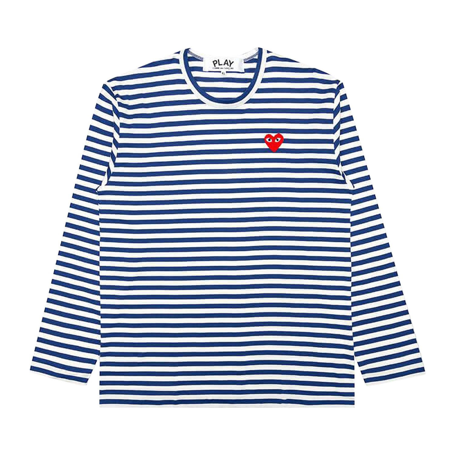 T-shirt Comme des Garçons PLAY Striped Big Heart Tee Mørkeblå | AZ T164 051 2, 1