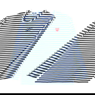 T-shirt Comme des Garçons PLAY Striped Big Heart Tee Mørkeblå | AZ T164 051 2, 1