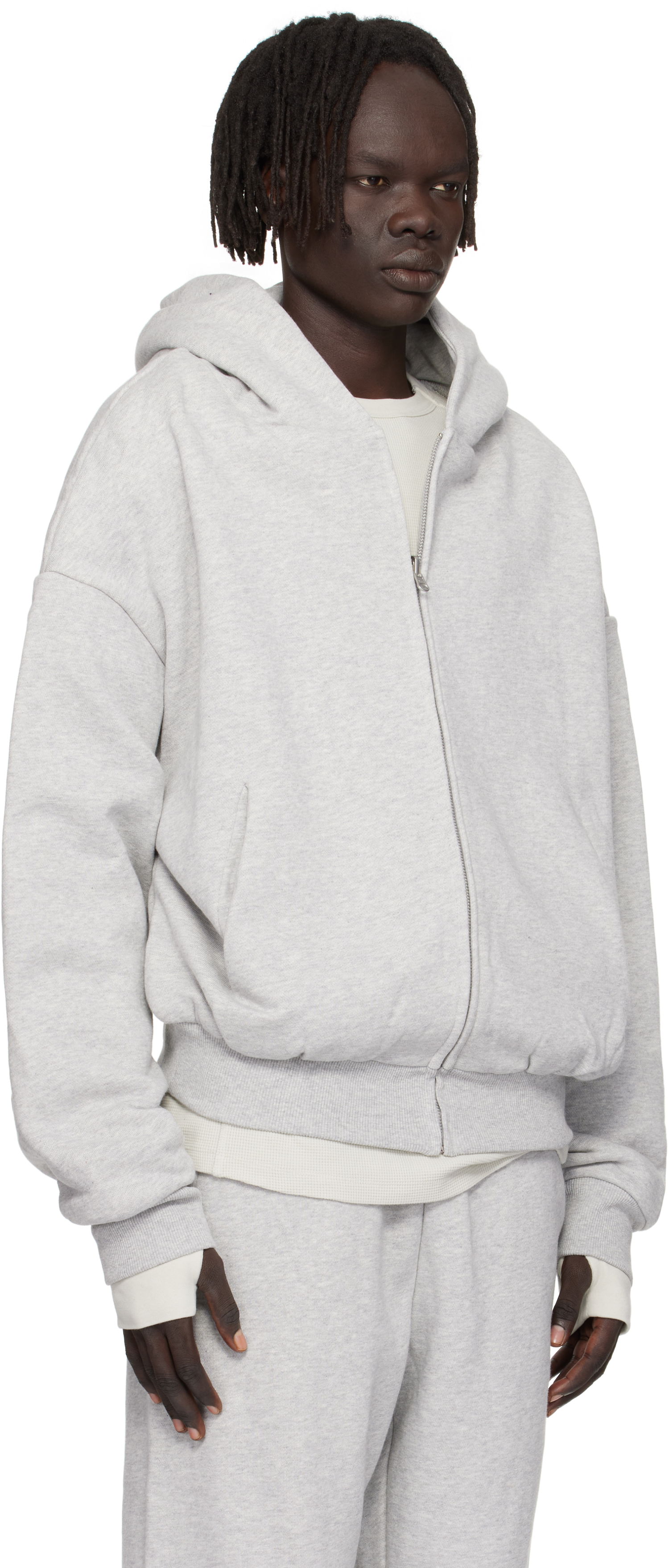 Sweatshirt Entire Studios Entire Studios Thermal Zip-Up Hoodie Grå | ES2488SI, 1