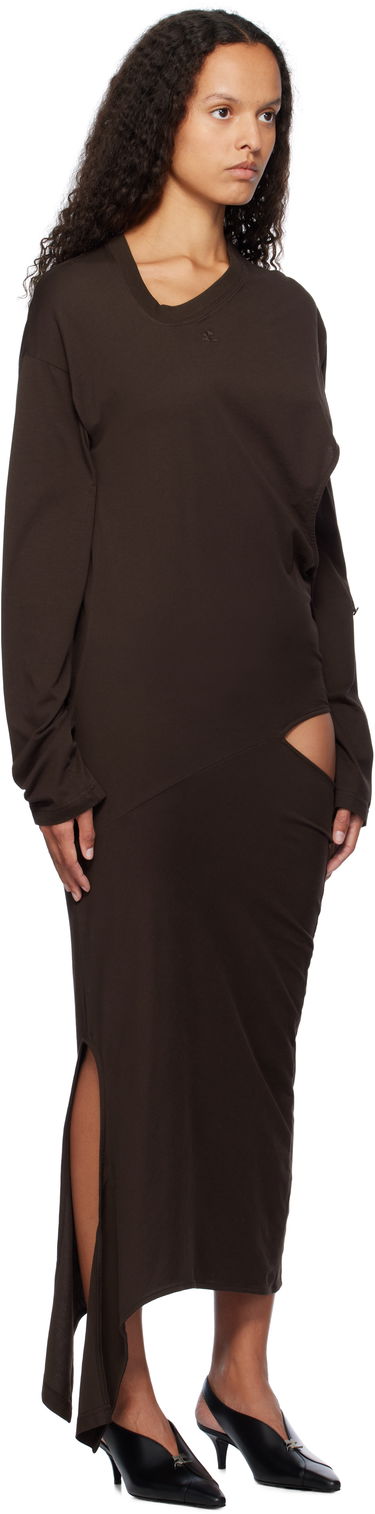 Kjole Courrèges Off Shoulder Midi Dress Brun | 424JRO486JS0175, 3