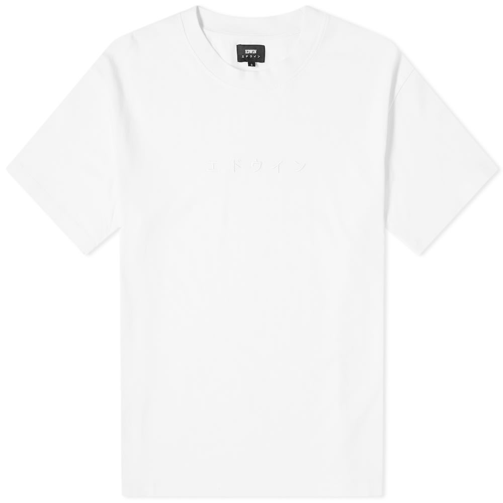 T-shirt EDWIN Katakana Embroidery Tee Hvid | I026745-02TT, 0