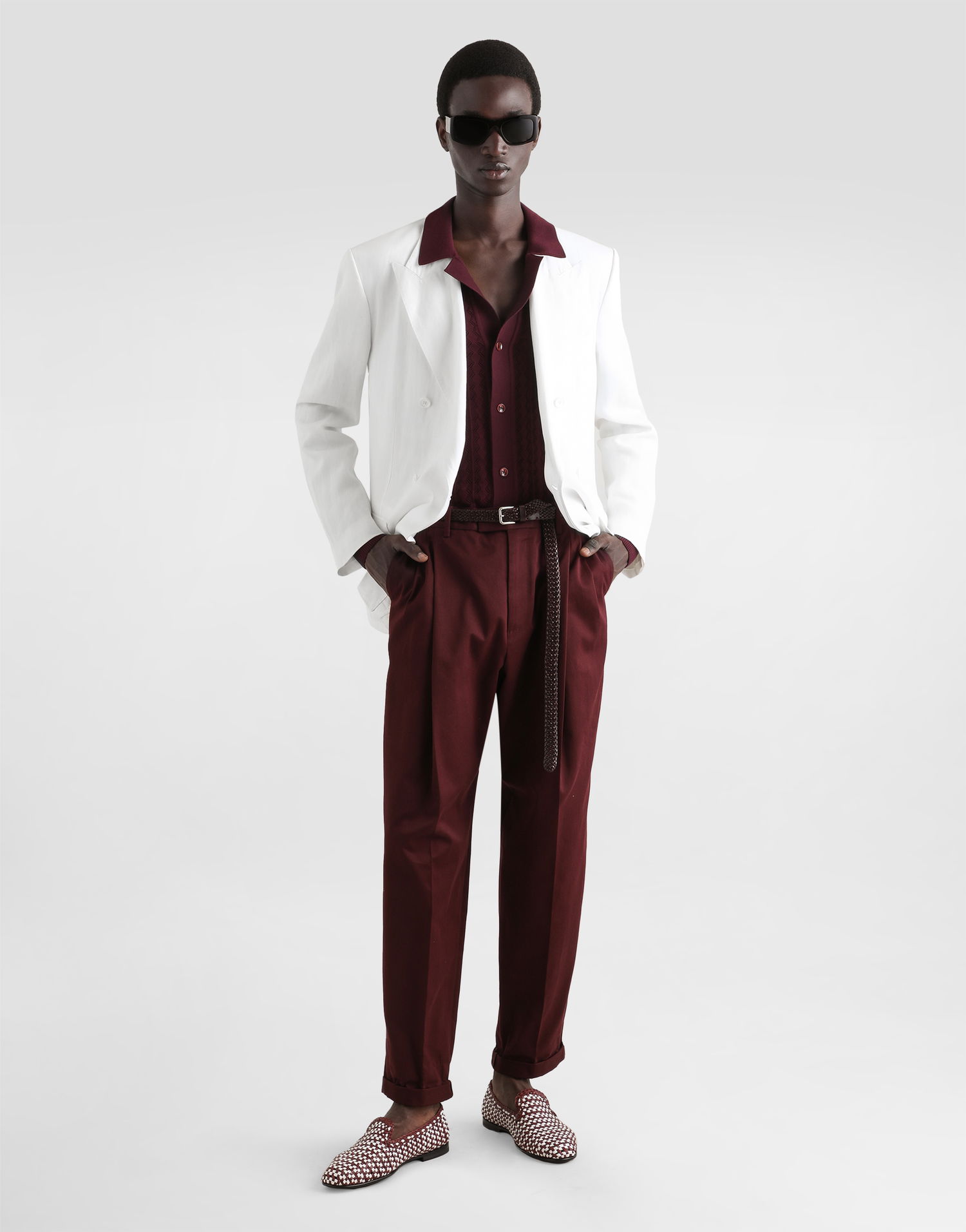 Jakke Dolce & Gabbana Dolce & Gabbana Double-breasted Linen Jacket Hvid | G2QS7TFU4MCW0800, 1