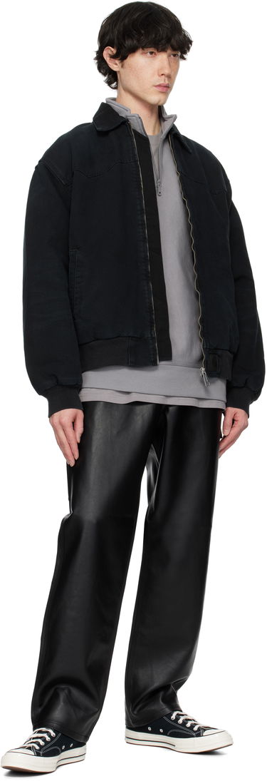 Cargo bukser Carhartt WIP Single Knee Leather Pants Sort | I034446_6, 4