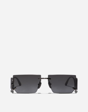 Solbriller Dolce & Gabbana DG Crystal Square Sunglasses Sort | VG2304VM6889V000, 0
