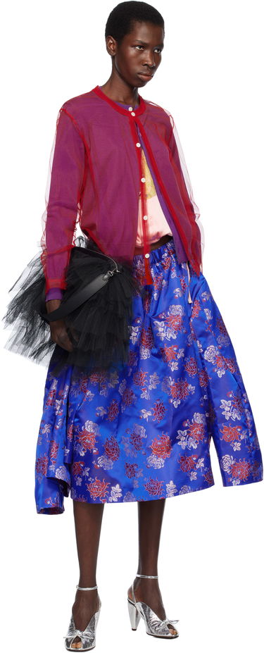 Nederdel Comme des Garçons Comme des Garçons Jacquard Pattern Midi Skirt Blå | GO-S002-051-1, 3