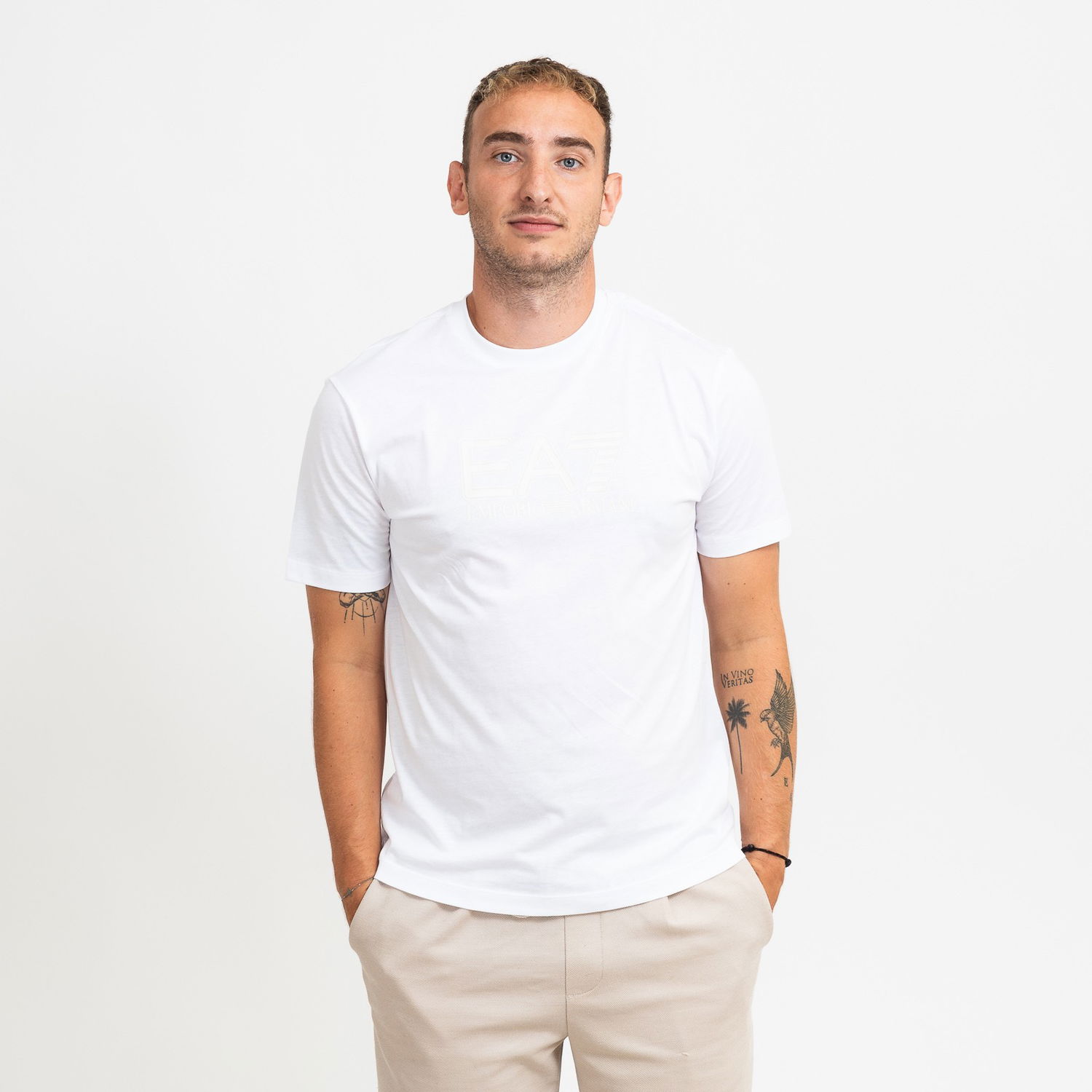 T-shirt Emporio Armani EA7 T-Shirt With Logo Print Hvid | 6DPT81-PJVPZ-1100, 0