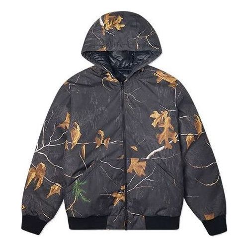 Puffer jakke Converse Reversible Leaves Printed Jacket Sort | 10020223A01