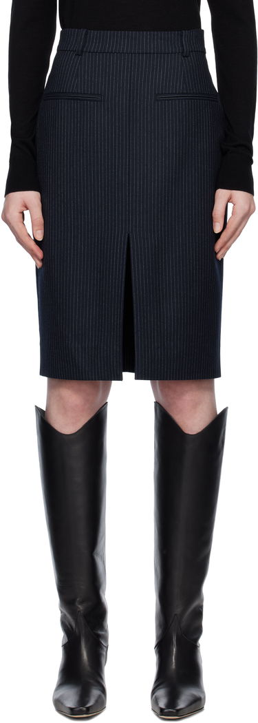 Nederdel Anine Bing Pinstripe Midi Skirt Blå | A-04-10547-NYA29, 0