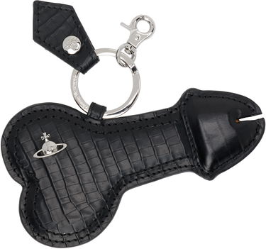 Nøgleringe Vivienne Westwood Vivienne Westwood Bell End Leather Keychain Sort | 8203012KU-L00C0-, 0