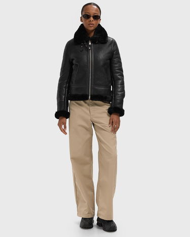 Jakke Schott NYC Shearling Jacket Sort | LCW1257-BLACK, 1