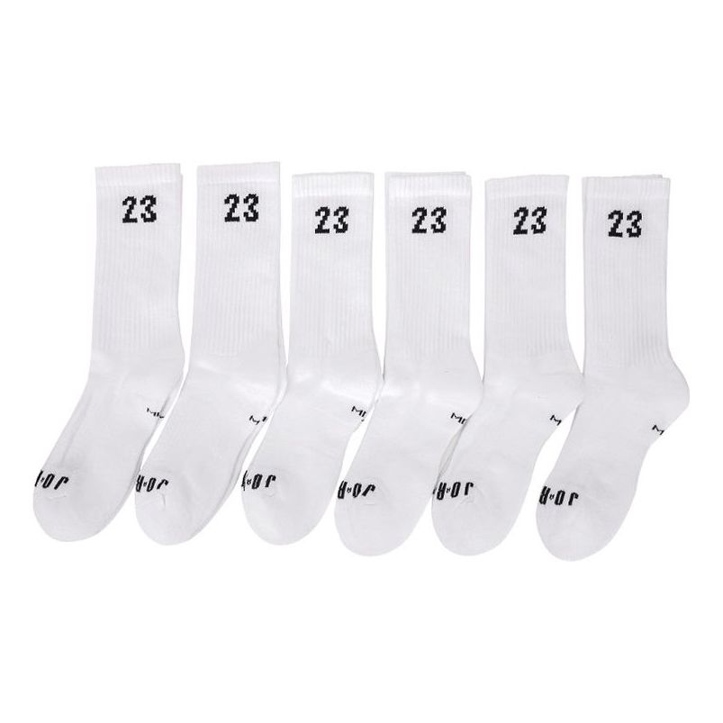 Sokker Jordan Jordan Numeric Athleisure Socks 6 Pairs Hvid | DH4287-100, 0